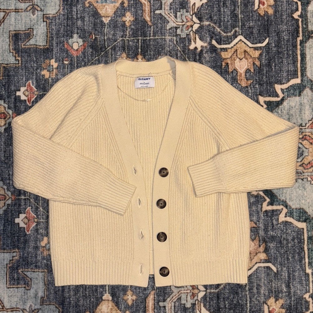Old Navy Cream Button-Up Cardigan